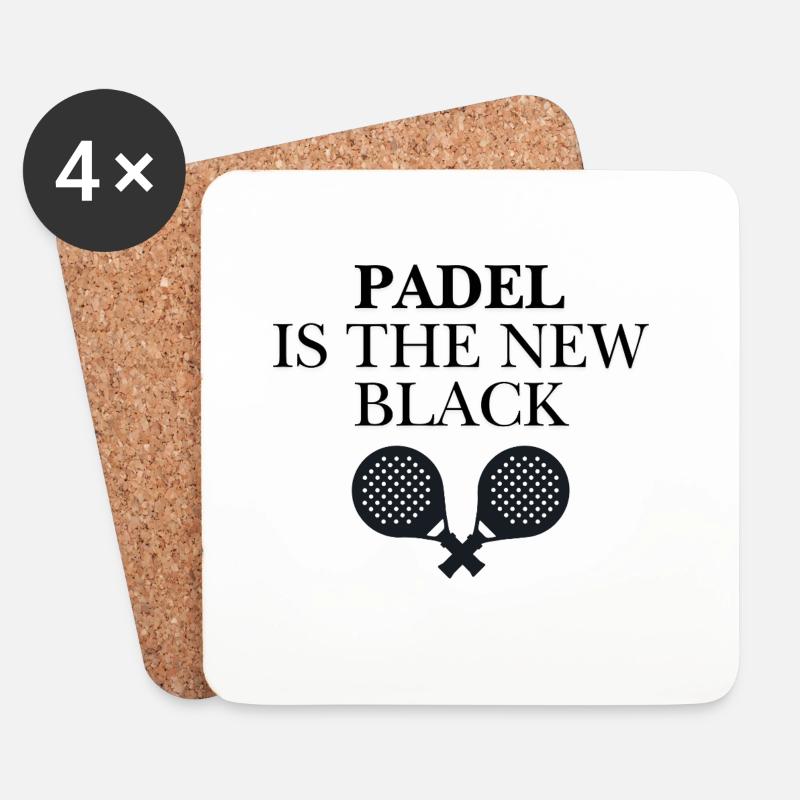 Padel is the new black - Untersetzer (4er-Set) - Weiß