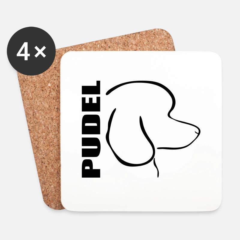 PUDEL PROFIL - Untersetzer (4er-Set) - Weiß
