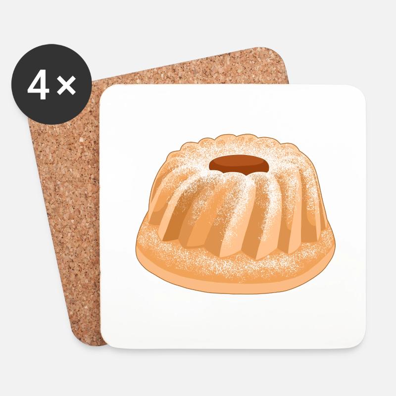 Gugelhupf Kuchen zum Geburtstag Geburtstagsfeier - Untersetzer (4er-Set) - Weiß