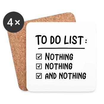 Lazy "to do list" for procrastinators - Coasters (set of 4) - white - Front