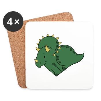 Love Triceratops - Coasters (set of 4) - white - Front