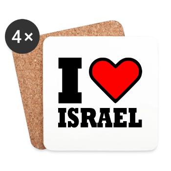 I love israel - Dessous de verre (lot de 4) - blanc - Devant