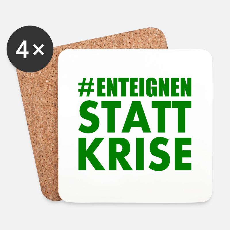 Enteignen statt krise - Untersetzer (4er-Set) - Weiß