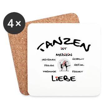 Tanzen ist Medizin - Untersetzer (4er-Set) - Weiß - Vorne