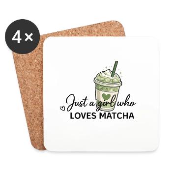 Only one girl loves matcha - Coasters (set of 4) - white - Front