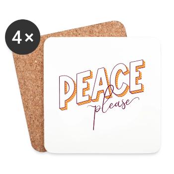 Peace Please Please Peace Saying Scripture Call - Coasters (set of 4) - white - Front