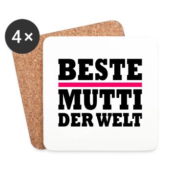 Beste mutti der welt - Untersetzer (4er-Set) - Weiß - Vorne