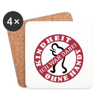 Kindheit ohne Handy - Ich war dabei - Untersetzer (4er-Set) - Weiß - Vorne