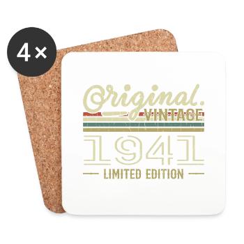1941 Retro Birthday 1941 Original 1941 Vintage - Coasters (set of 4) - white - Front