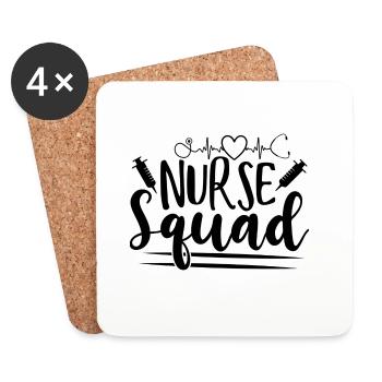 Nurse Squad Nursing Team Saying - Coasters (set of 4) - white - Front