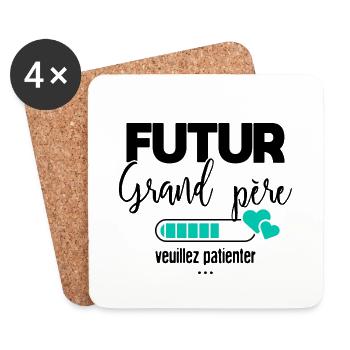 Futur grand père veuillez patienter - Dessous de verre (lot de 4) - blanc - Devant