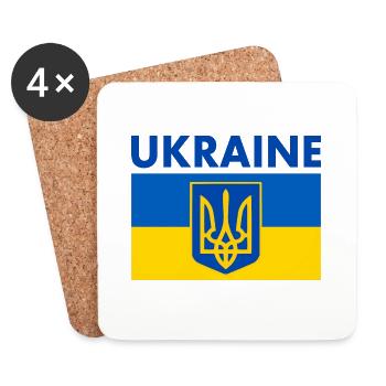 Ukraine - Untersetzer (4er-Set) - Weiß - Vorne