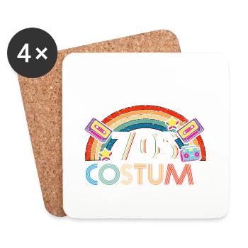 C’est mon costume des années 70 rétro vintage hippie - Dessous de verre (lot de 4) - blanc - Devant