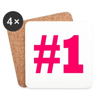 #1 - Untersetzer (4er-Set) - Weiß - Vorne