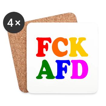 Fck afd - Untersetzer (4er-Set) - Weiß - Vorne