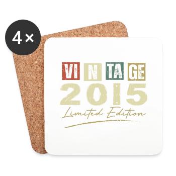 Vintage 2015 Original Cadeau Anniversaire 2015 - Dessous de verre (lot de 4) - blanc - Devant