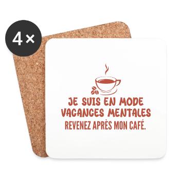 Revenez après mon café - Dessous de verre (lot de 4) - blanc - Devant