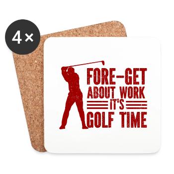 Golf - Golfclub Goldspieler Birdie Elite Luxus - Untersetzer (4er-Set) - Weiß - Vorne