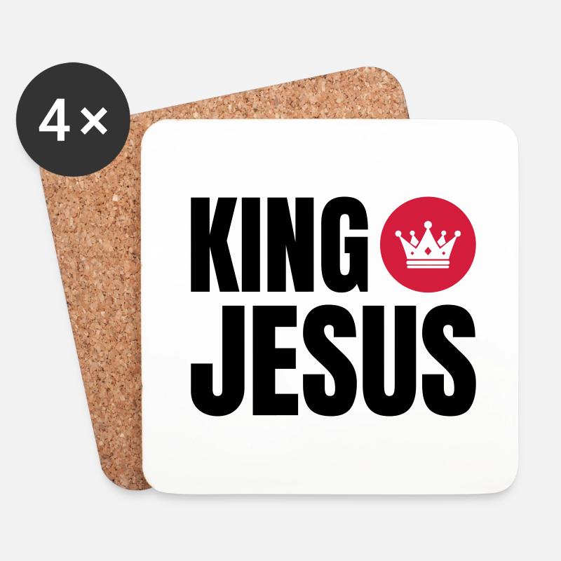 König Jesus - Glaube & Statement für Christen 👑 - Untersetzer (4er-Set) - Weiß