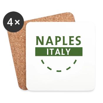 Neapel Italien Grünes Emblem - Untersetzer (4er-Set) - Weiß - Vorne