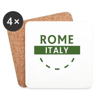 Rome Italia Green Emblem - Coasters (set of 4) - white - Front