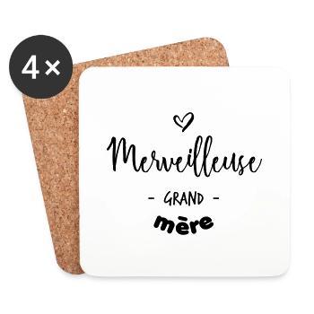 merveilleuse grand-mère - Dessous de verre (lot de 4) - blanc - Devant
