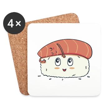 Sushi Umarmung - Untersetzer (4er-Set) - Weiß - Vorne