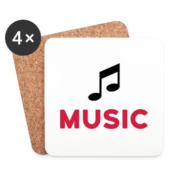 ★ Designfarben änderbar ★ Music (Note) - Untersetzer (4er-Set) - Weiß - Vorne