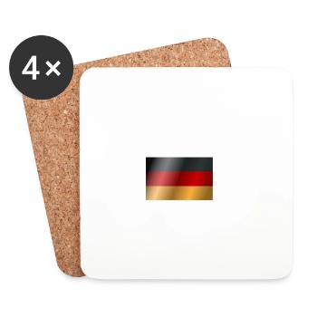 Drapeau allemand - Dessous de verre (lot de 4) - blanc - Devant