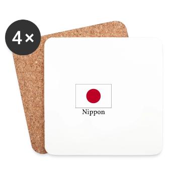 Conception du drapeau japonais - Dessous de verre (lot de 4) - blanc - Devant