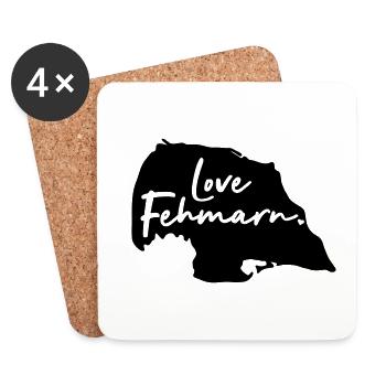 Love Fehmarn - Ostsee Deutschland Insel Silhouette - Untersetzer (4er-Set) - Weiß - Vorne
