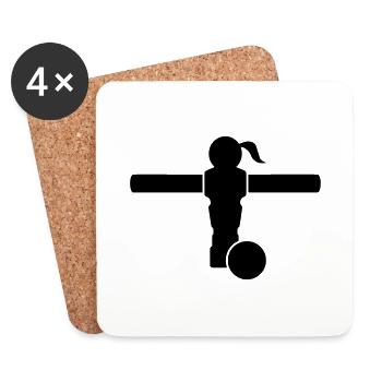 Kickerin - Untersetzer (4er-Set) - Weiß - Vorne