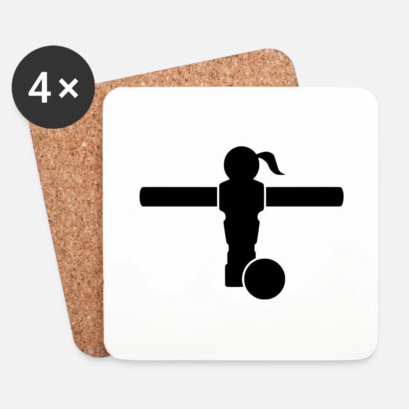 Kickerin - Untersetzer (4er-Set) - Weiß