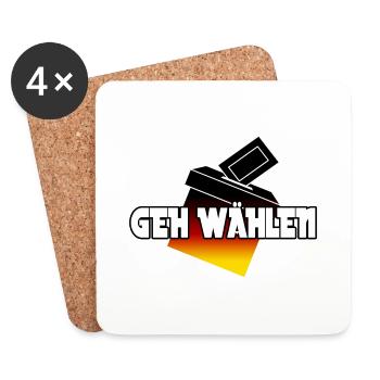 Geh wählen Kanzlerwahl Bundestagswahl Motiv - Untersetzer (4er-Set) - Weiß - Vorne