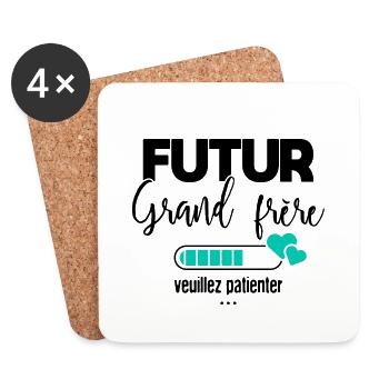 Futur grand frère veuillez patienter - Dessous de verre (lot de 4) - blanc - Devant