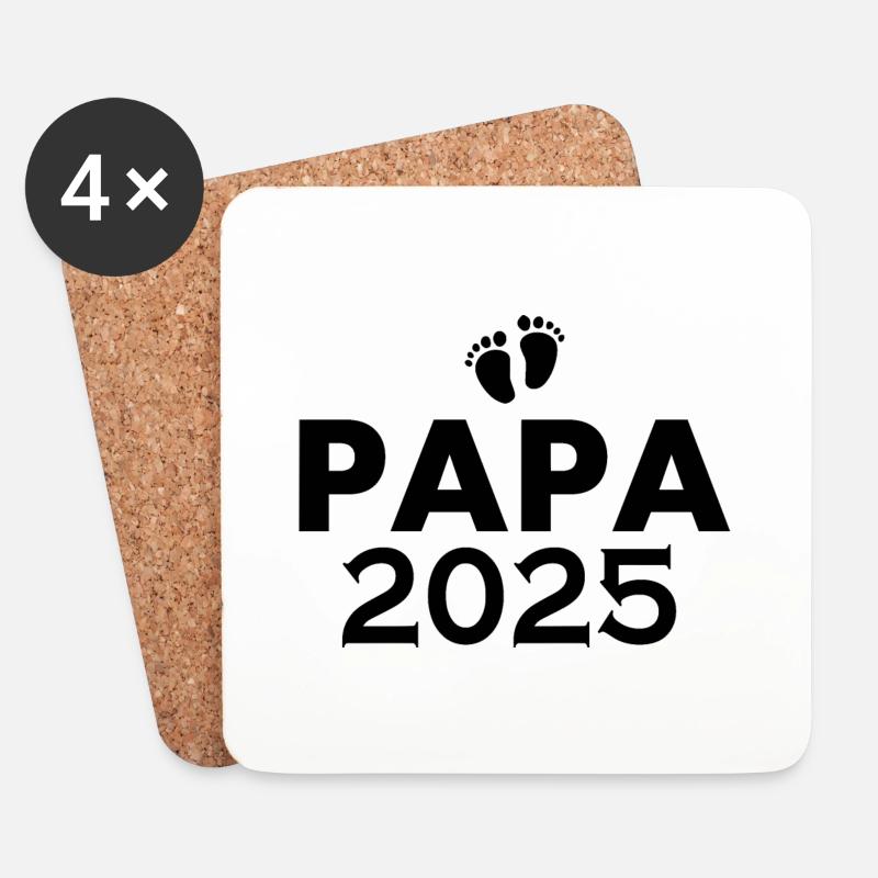 Papa 2025 - Untersetzer (4er-Set) - Weiß
