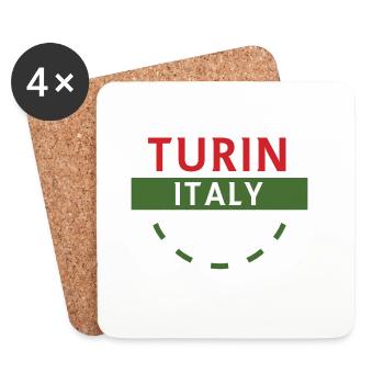 Turn Italien Emblem T-Stück Kunstwerk - Untersetzer (4er-Set) - Weiß - Vorne
