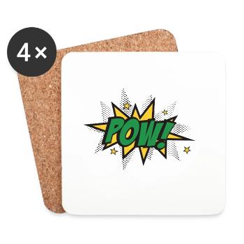 Pow Burst Pop Art - Untersetzer (4er-Set) - Weiß - Vorne