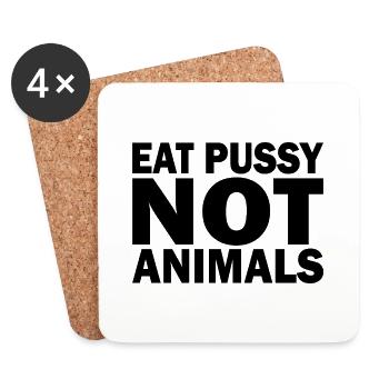 Eat pussy not animals - Coasters (set of 4) - white - Front