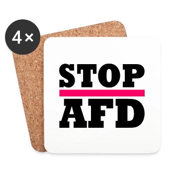 Stop afd - Untersetzer (4er-Set) - Weiß - Vorne