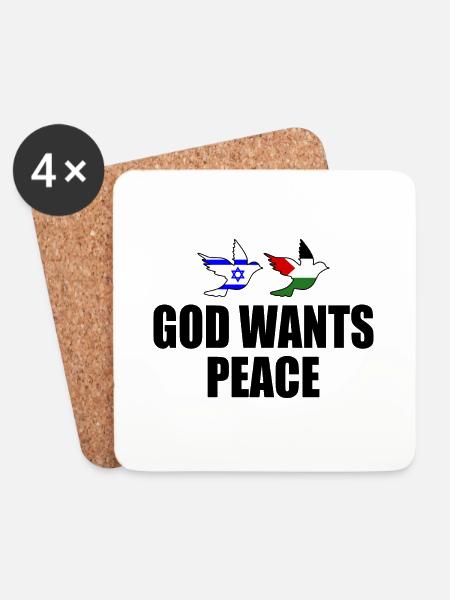 God wants peace for israel free palestine - Untersetzer (4er-Set) - Weiß