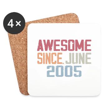 June 2005 June Retro Birthday Gift June 2005 - Coasters (set of 4) - white - Front