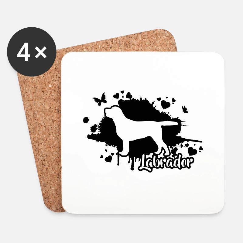 LABRADOR Retriever Labbi Hund Hunde Wilsigns - Untersetzer (4er-Set) - Weiß