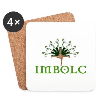 imbolc mit schneegloeckchen halbkreis - Untersetzer (4er-Set) - Weiß - Vorne