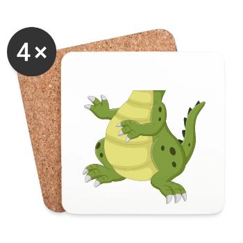 Costume de reptile de reptile lézard - Dessous de verre (lot de 4) - blanc - Devant