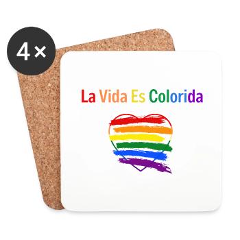 La Vida es colorida - Untersetzer (4er-Set) - Weiß - Vorne