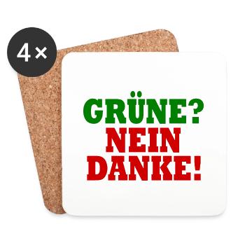 grüne nein danke - Untersetzer (4er-Set) - Weiß - Vorne