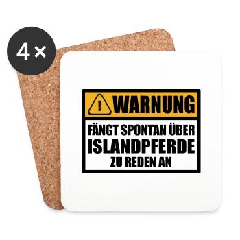 Islandpferdefreunde Islandpferd Sprüche lustige - Untersetzer (4er-Set) - Weiß - Vorne