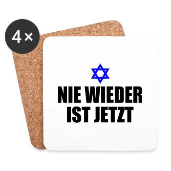 Nie wieder ist jetzt - Untersetzer (4er-Set) - Weiß - Vorne