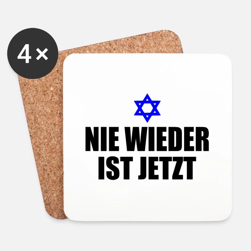 Nie wieder ist jetzt - Untersetzer (4er-Set) - Weiß